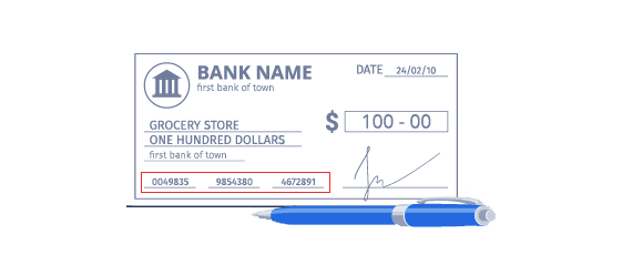 micr line on Canadian Cheque